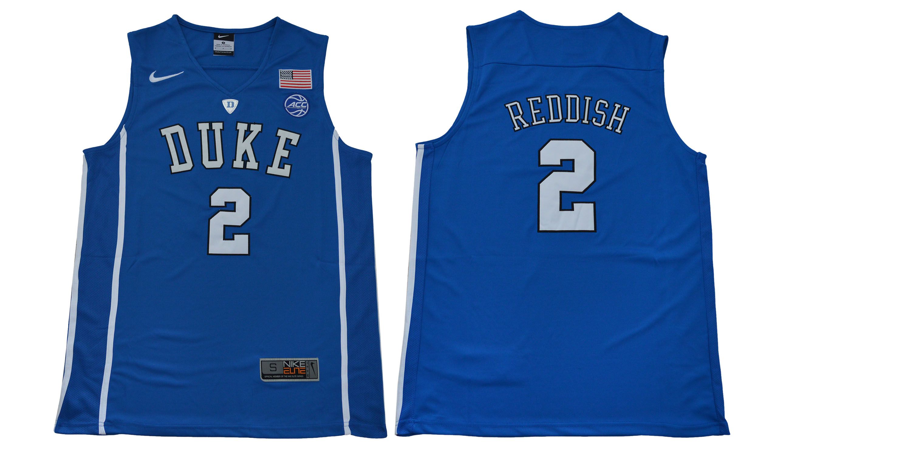 Men Duke Blue Devils #2 Reddish Blue NBA NCAA Jerseys